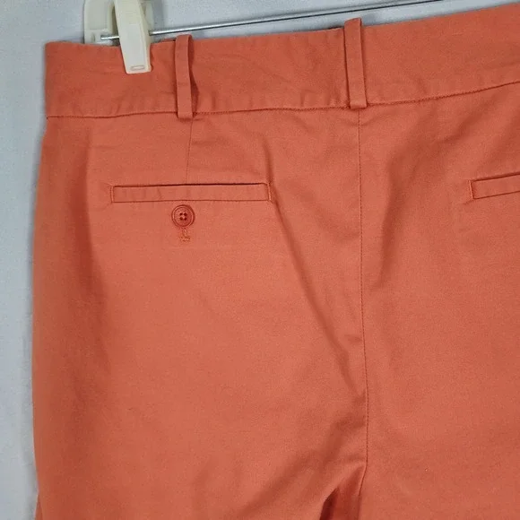 TALBOTS Size 10 Orange Chino Cotton Stretch Shorts Casual Preppy Summer - Picture 5 of 7